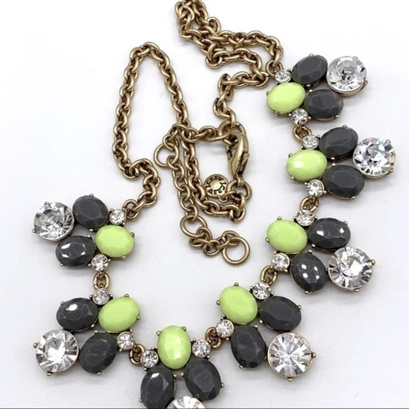 J. Crew Gray Yellow Crystal Necklace - Picture 2 of 2